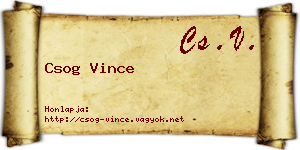 Csog Vince névjegykártya